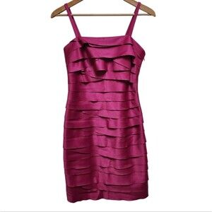Kenneth Cole Dress Sz 6 Pink Sleeveless Strap Bandage Bodycon Mini Party Wedding